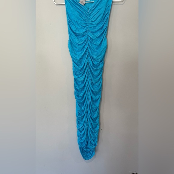 HANNE BLOCH BRIGH BLUE SMOCK RUSHED MISI DRESS SIZE MEDIUM 1751 - Picture 7 of 12